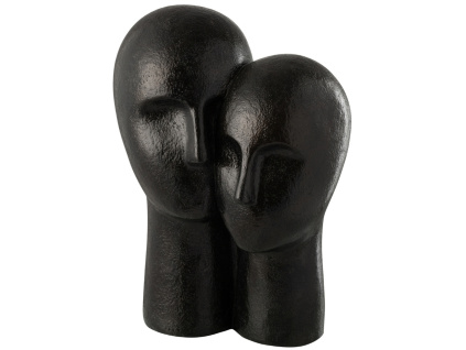 Černá soška J-line Head Couple 42,5 cm