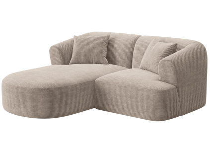 Béžová manšestrová rohová pohovka Cosmopolitan Design Campi 180 cm, levá