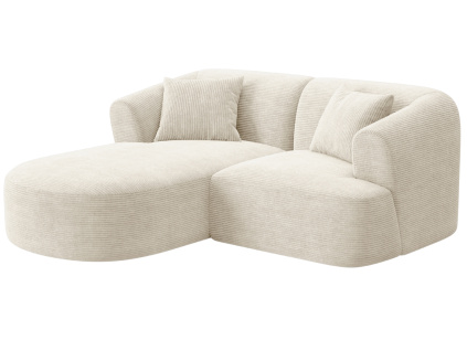 Krémově bílá manšestrová rohová pohovka Cosmopolitan Design Campi 180 cm, levá