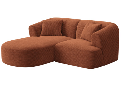 Terakotově oranžová manšestrová rohová pohovka Cosmopolitan Design Campi 180 cm, levá