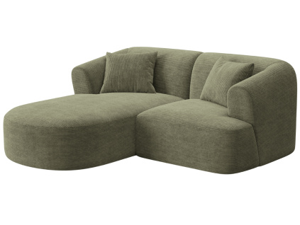 Zelená manšestrová rohová pohovka Cosmopolitan Design Campi 180 cm, levá