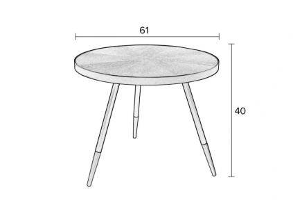Hnědý jasanový konferenční stolek WLL DENISE 61 cm