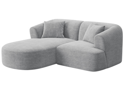 Světle šedá manšestrová rohová pohovka Cosmopolitan Design Campi 180 cm, levá