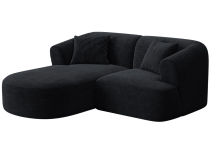 Černá manšestrová rohová pohovka Cosmopolitan Design Campi 180 cm, levá