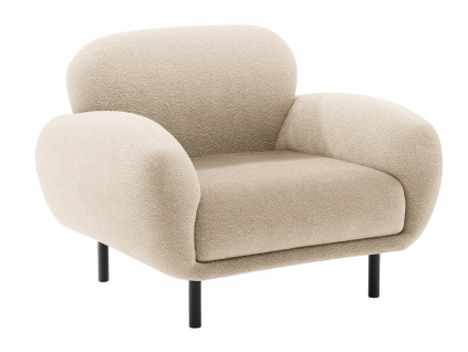 Béžové bouclé křeslo Micadoni Poppy