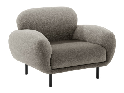 Šedé bouclé křeslo Micadoni Poppy