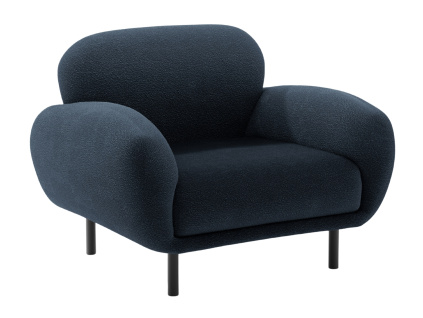 Tmavě modré bouclé křeslo Micadoni Poppy