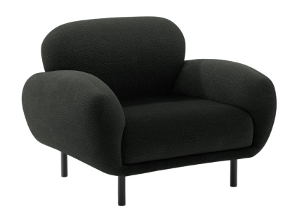 Černé bouclé křeslo Micadoni Poppy