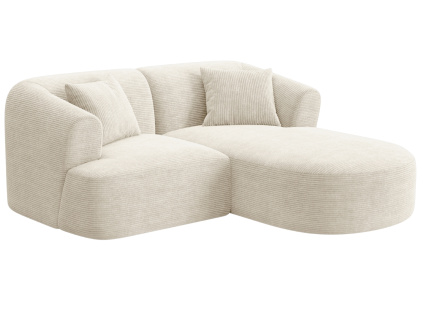 Krémově bílá manšestrová rohová pohovka Cosmopolitan Design Campi 180 cm, pravá