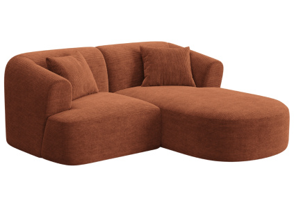 Terakotově oranžová manšestrová rohová pohovka Cosmopolitan Design Campi 180 cm, pravá