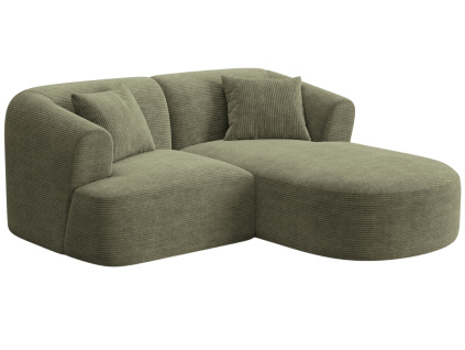 Zelená manšestrová rohová pohovka Cosmopolitan Design Campi 180 cm, pravá