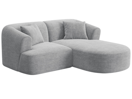 Světle šedá manšestrová rohová pohovka Cosmopolitan Design Campi 180 cm, pravá