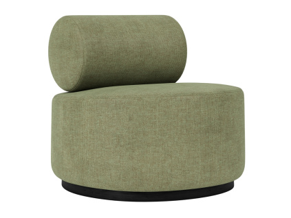 Zelené čalouněné otočné křeslo Sinclair