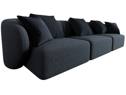 Tmavě modrá čalouněná trojmístná pohovka Chiara 266 cm