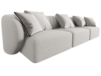Světle šedá čalouněná trojmístná pohovka Chiara 266 cm