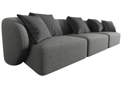 Šedá čalouněná trojmístná pohovka Chiara 266 cm