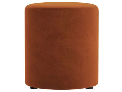 Terakotově oranžový sametový taburet Micadoni Dia 40 cm