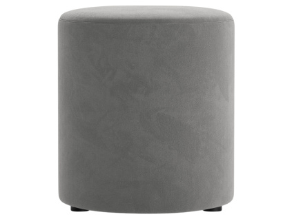 Šedý sametový taburet Micadoni Dia 40 cm