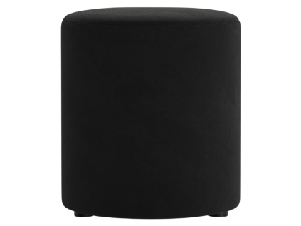 Černý sametový taburet Micadoni Dia 40 cm
