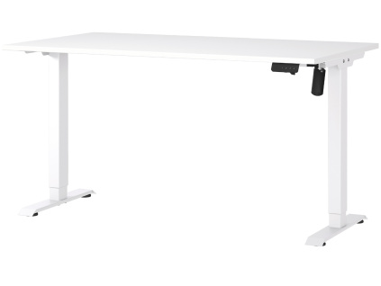 Bílý výškově nastavitelný pracovní stůl Germania Profi 2.0 140 x 80 cm
