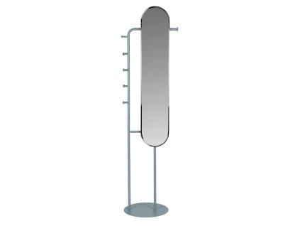 Modré kovové stojací zrcadlo VERO 179 cm