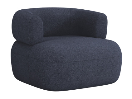 Tmavě modré bouclé křeslo Windsor & Co Aldrin