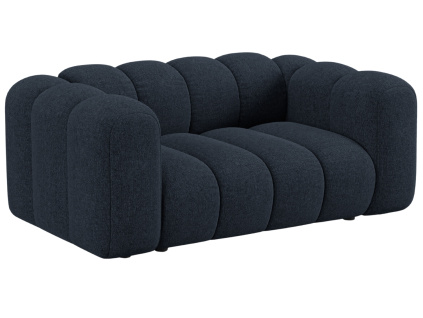 Tmavě modrá čalouněná dvoumístná pohovka Micadoni Lupine 170 cm