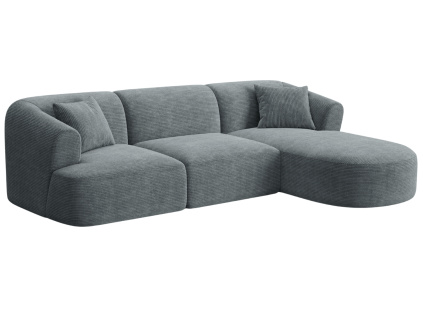 Šedá manšestrová rohová pohovka Cosmopolitan Design Campi 256 cm, pravá
