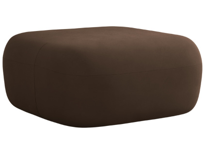 Hnědá sametová podnožka Windsor & Co Aldrin 90 x 88 cm