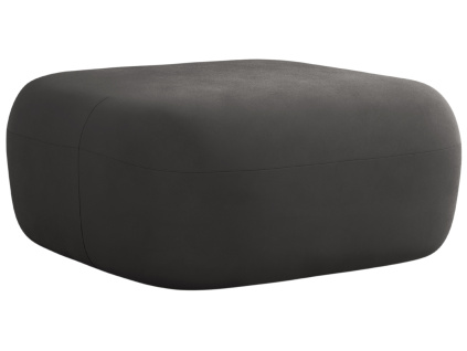 Tmavě šedá sametová podnožka Windsor & Co Aldrin 90 x 88 cm