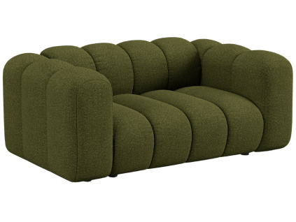 Zelená bouclé dvoumístná pohovka Micadoni Lupine 170 cm