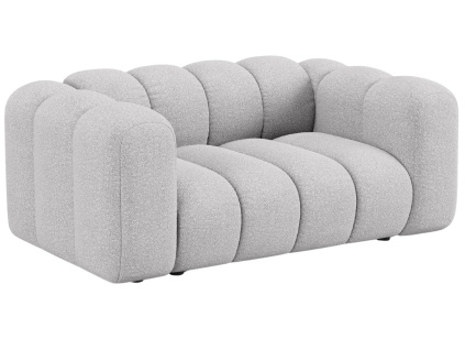 Světle šedá bouclé dvoumístná pohovka Micadoni Lupine 170 cm