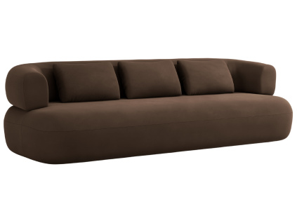 Hnědá sametová čtyřmístná pohovka Windsor & Co Aldrin 226 cm