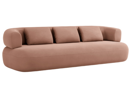 Růžová sametová čtyřmístná pohovka Windsor & Co Aldrin 226 cm