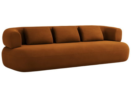 Terakotově oranžová sametová čtyřmístná pohovka Windsor & Co Aldrin 226 cm