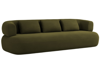 Zelená sametová čtyřmístná pohovka Windsor & Co Aldrin 226 cm
