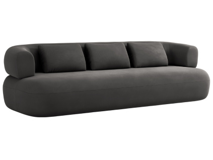 Tmavě šedá sametová čtyřmístná pohovka Windsor & Co Aldrin 226 cm