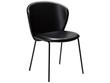 Černá koženková jídelní židle DAN-FORM Stay