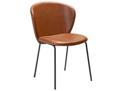Hnědá koženková jídelní židle DAN-FORM Stay