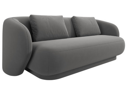 Šedá sametová dvoumístná pohovka Cosmopolitan Design Camden 169 cm