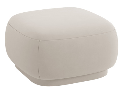 Krémově bílá sametová podnožka Cosmopolitan Design Camden 65 x 65 cm