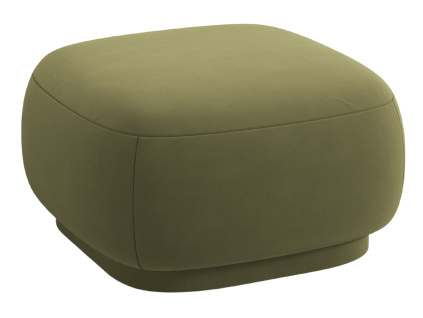 Zelená sametová podnožka Cosmopolitan Design Camden 65 x 65 cm