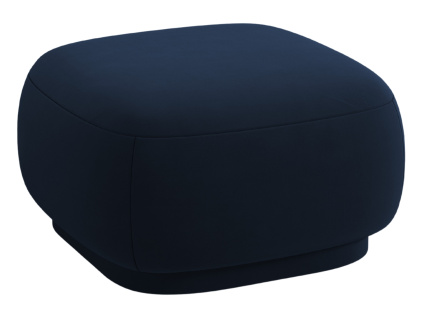 Tmavě modrá sametová podnožka Cosmopolitan Design Camden 65 x 65 cm