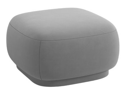 Světle šedá sametová podnožka Cosmopolitan Design Camden 65 x 65 cm