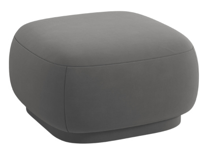 Šedá sametová podnožka Cosmopolitan Design Camden 65 x 65 cm