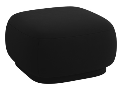 Černá sametová podnožka Cosmopolitan Design Camden 65 x 65 cm