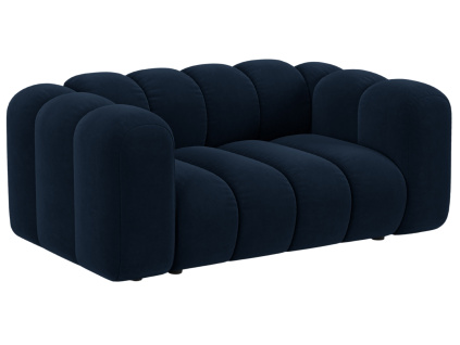 Tmavě modrá sametová dvoumístná pohovka Micadoni Lupine 170 cm