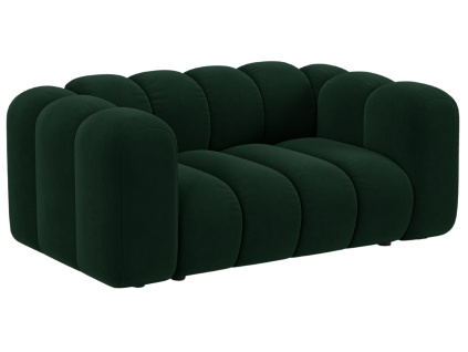 Tmavě zelená sametová dvoumístná pohovka Micadoni Lupine 170 cm