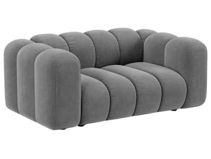 Šedá sametová dvoumístná pohovka Micadoni Lupine 170 cm