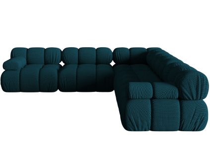 Modrá čalouněná rohová pohovka MICADONI Bellis 282 cm